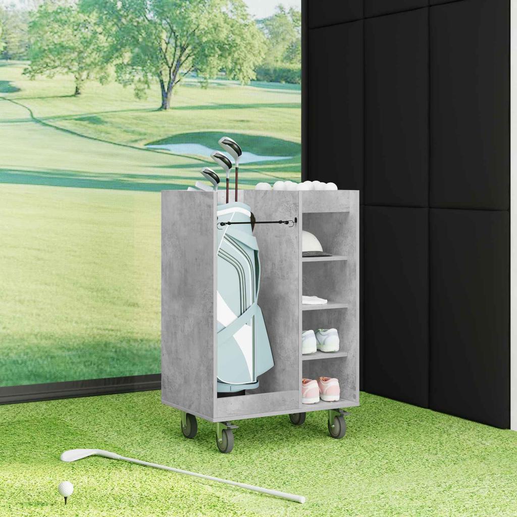 Golf Cabinet with Wheels Universal Concrete Grey 65 x 45 x 98 cm