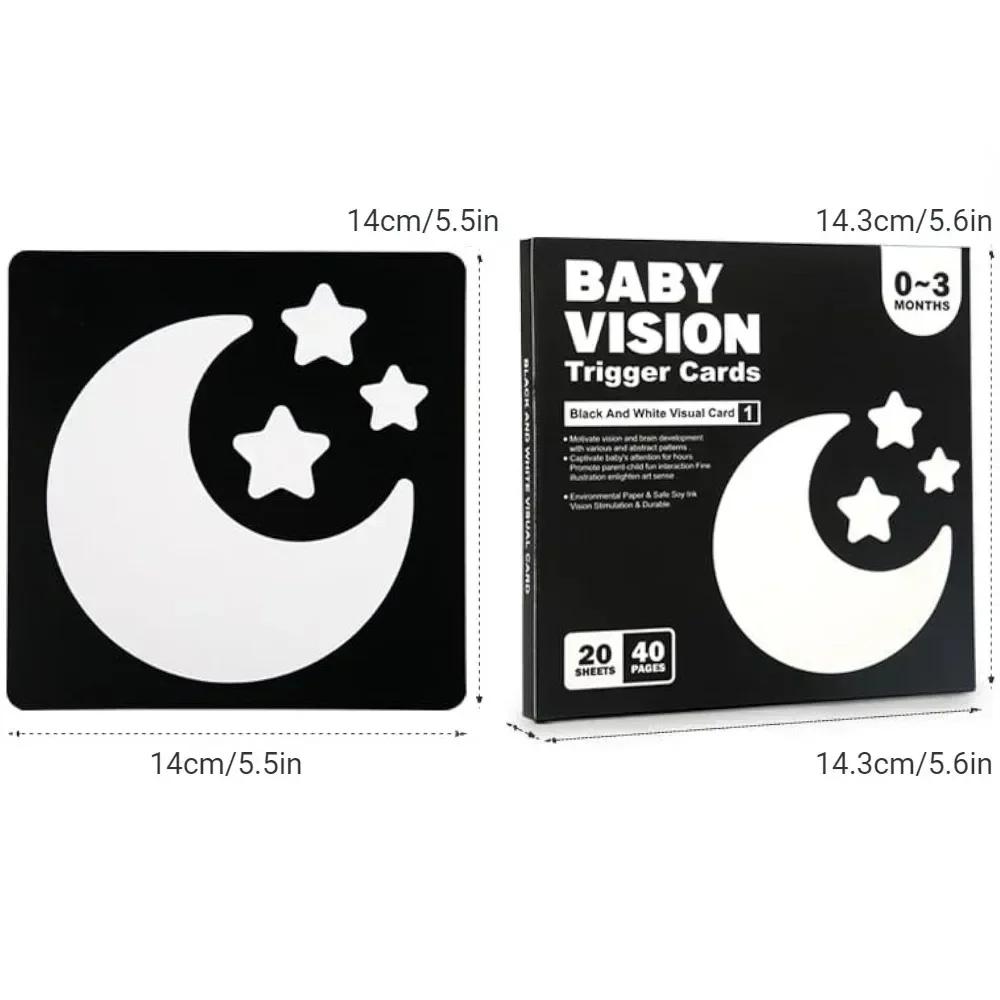 Non-Toxic 0-36M Baby Vision Stimulation Card Early Education Toy Newborn Visual Learning Book Black And White Contrast Card Montessori Toy