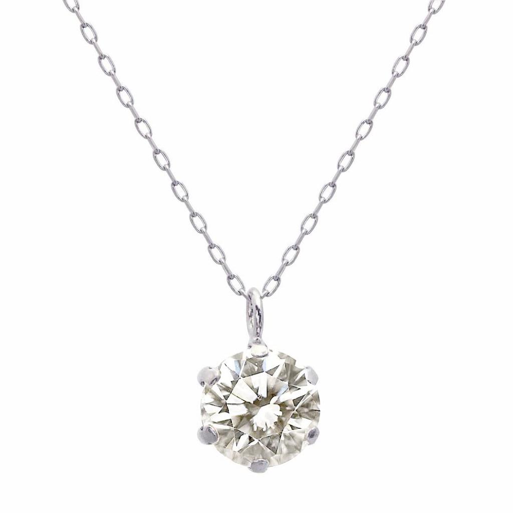 Lala Christie Necklace with Natural Champagne SI pt900 Women's Diamonds, Color, Grade, 0.5ct, 6-Prong, Platinum, lp56-0017-pt