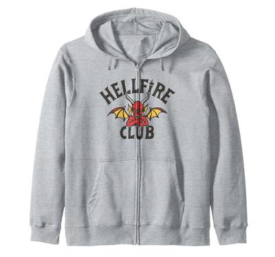 Stranger Things Hellfire Club Demon Logga Dragkedja Huvtröja