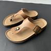 Women's Summer 2025 Cork Sandals - Versatile Casual Beach Flip-Flops, Clip-Toe, Plus Size Slippers.