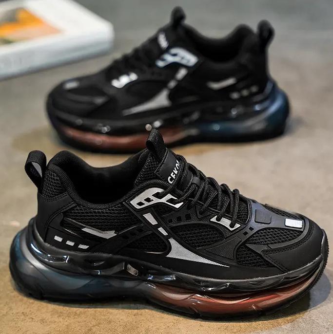 

Мужская обувь с амортизацией и воздушной подушкой, осень и зима 2024 года, новая модная универсальная спортивная повседневная обувь для увеличения роста для пап 40