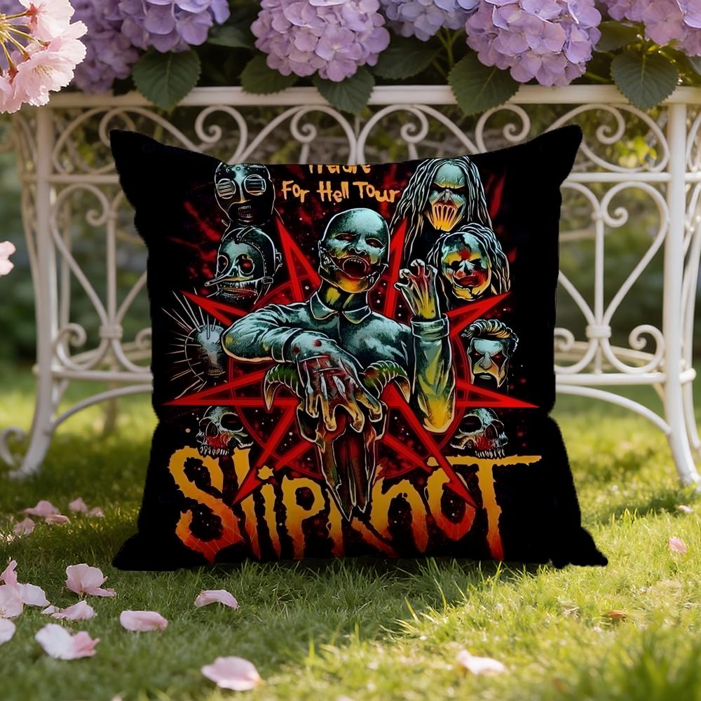 Band S-Slipknot Cushion Cover Home & Car Dual-Scene Pillow Cover: Reversible for Premium Comfort