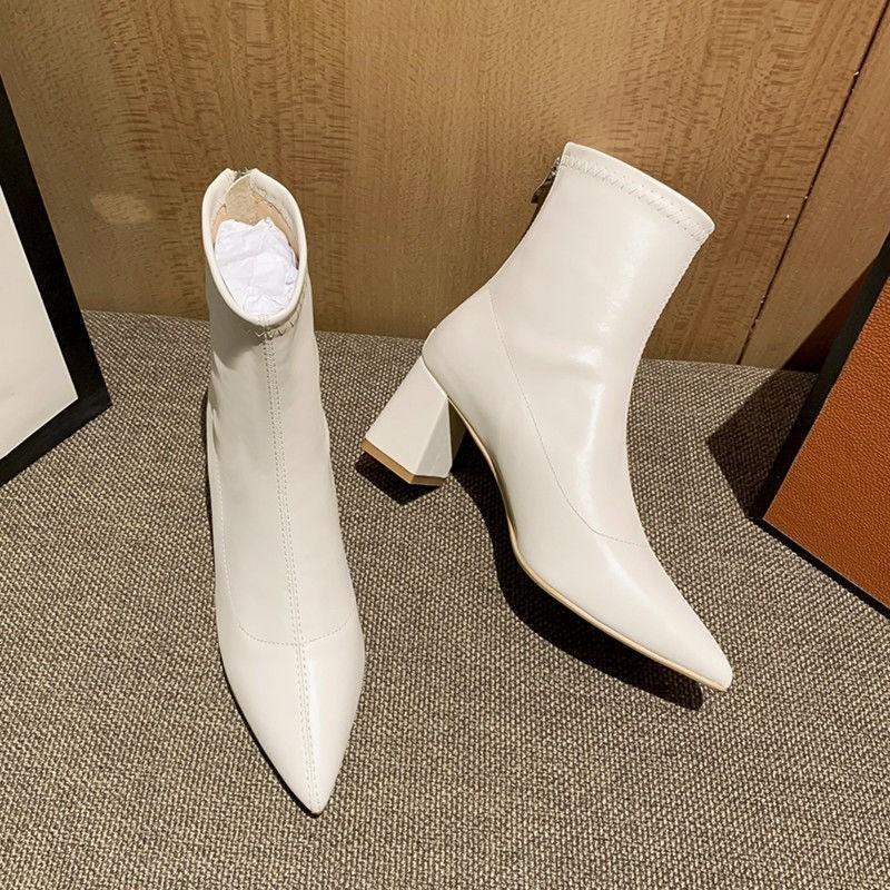 Luxury Women's Boots Sexy Pointed High Heel Leather Boots Slim Design Women Ankle Boot Elegant Banquet Formal High Heeled Boots