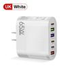 3.5A Multi-Port Charger with 3 Type-C & 3 USB Ports, Compatible with EU, US, UK Plugs