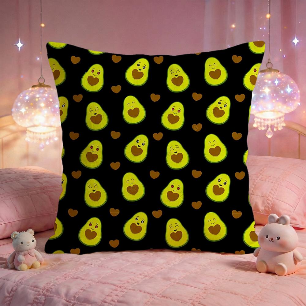 Fresh Avocado Fun Cushion Cover Premium Comfort Reversible Pillow Cove Two in One Design for Any Room Car Interior