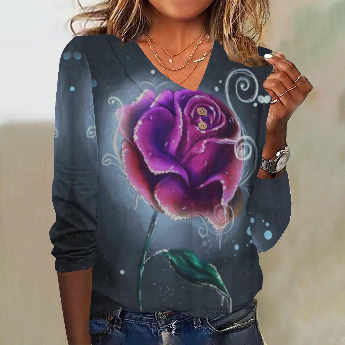 

2023 Осенний новый модный женский повседневный топ с рукавом 3/4 и принтом больших размеров