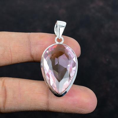 Faceted Pink Kunzite Pendant Natural Gemstone Jewelry Handmade Pendant 925 Sterling Silver Pendant Gifts for Mother Brand New Silver Jewelry