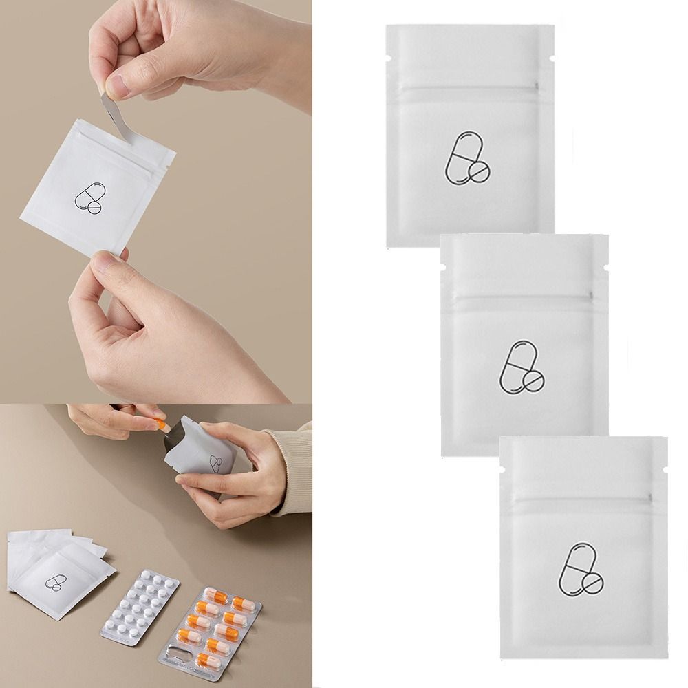 30Pcs Self Sealing Zippered Pill Pouch Medicine Storage Container  Travel Accessories