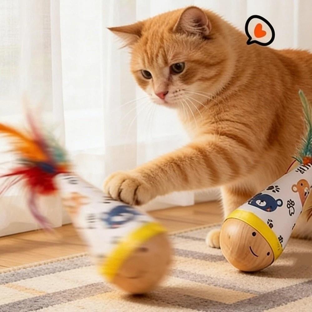 Wear-Resistant Cat Tumbler Wobbler Toys Bite-Resistant Cat Teaser Toy  Indoor Play