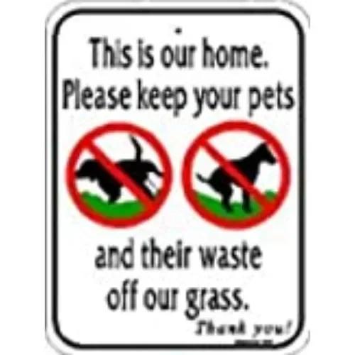 Cartello "Si prega di essere rispettosi" Cartello "Vietato sporcare o urinare per cani" per GiardinoSolo latta senza accessori