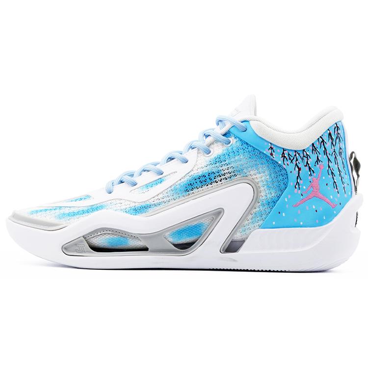 Jordan Tatum 1 Slip Resistant Slip Resistant Mid top Basketball Shoes Men's Blue Pink White FQ1304-100(team-A)-Random packaging bags