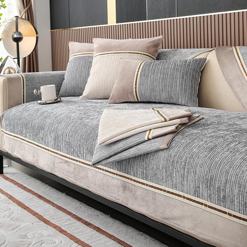 

Подушка для дивана, доступный роскошный стиль, универсальная нескользящая подушка для четырех сезонов, современный простой чехол для дивана, утолщенный чехол на спинку в скандинавском стиле 110*180cm