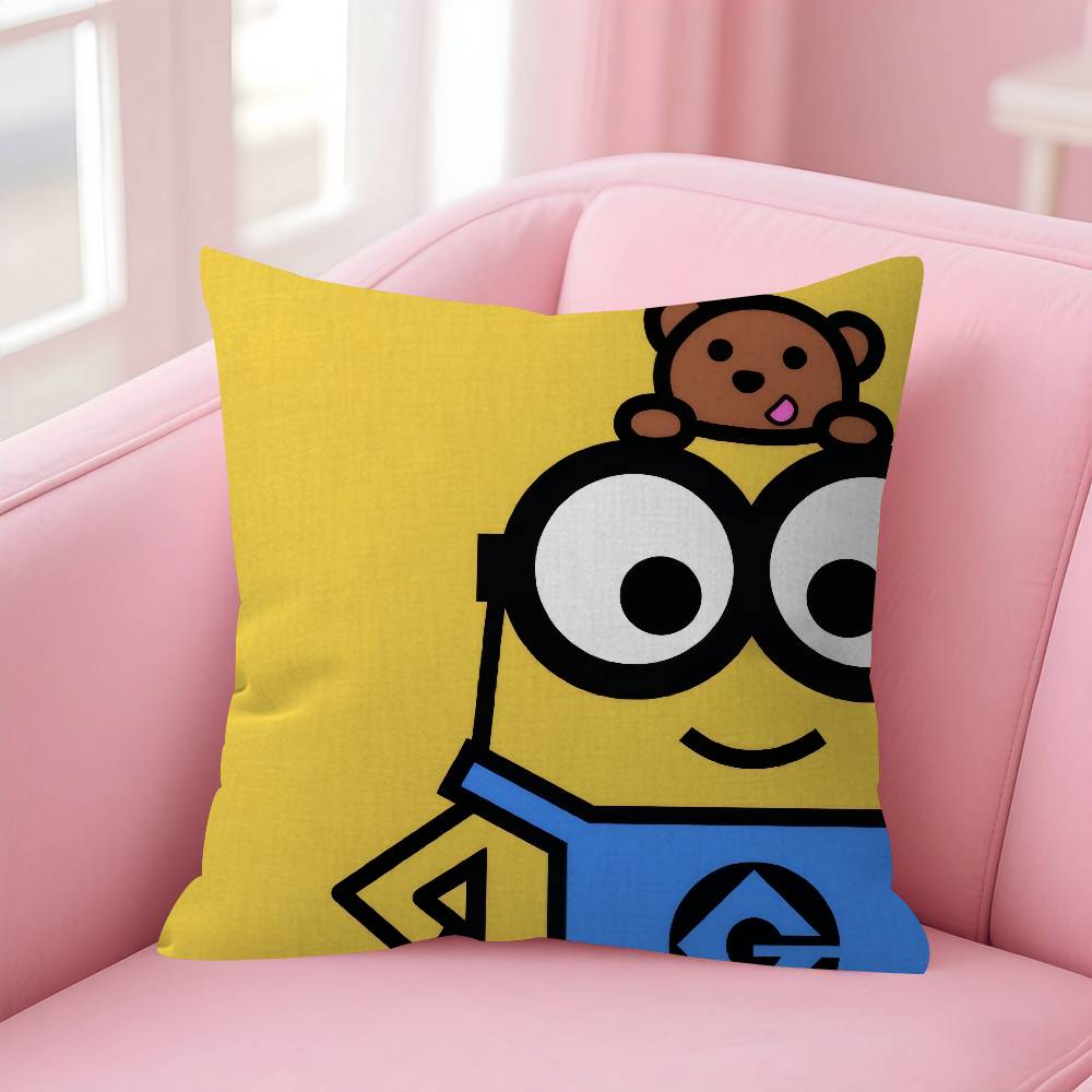 Personalized Pillow Cover Kids Bedroom Wild Party Decor Pillowcase Kid Birthday Shower Gift Cute Banana Cartoon-M-Miniones