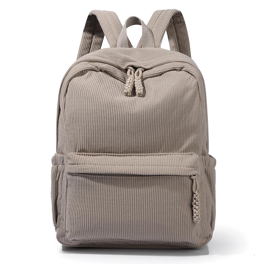 New Corduroy Small Backpack Female College Student Backpack Casual Versatile Large Capacity Travel School Bag