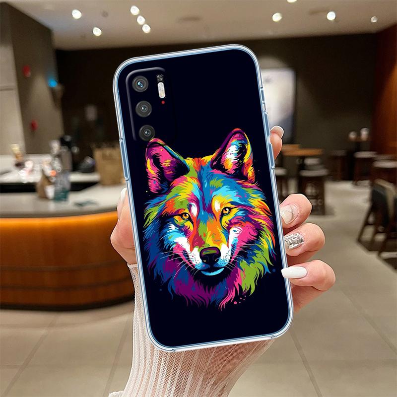 UP6 Transparentes Handyhülle mit Wolf-Motiv für Samsung Galaxy A04 A04S A14 A23 A34 A54 M23 M33 M52 M53