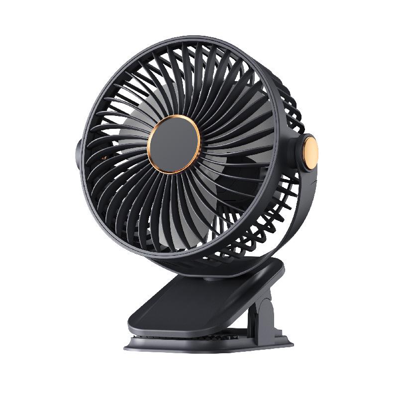 

USB Rechargeable Silent Clip-on Desk Fan with Light for Dorms and Bedrooms 5-inch Direct Plug Version чёрный