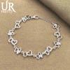 925 Sterling Silver Heart-shaped AAA Zircon Bracelet Fashionable Wedding Jewelry