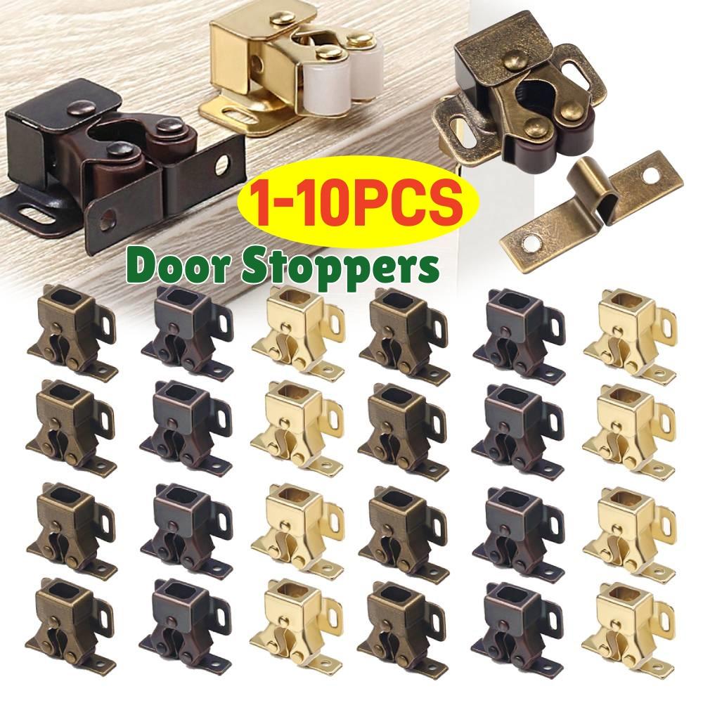 1-10PCS Magnetic Cabinet Door Clips Wardrobe Door Buckle Anti-Corrosion Dual Wheel Spring Fixed Lock Buckle Home Hardware Tools
