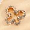 Copper C Shape Ear Cuff Crystal Gold Jewelry Punk No Piercing Earrings  Women