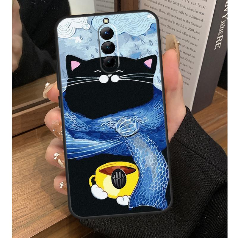 Cute Animal Cat Coffee Case For Nubia Red Magic 6S 7S Pro 6 7 8 9 10 Pro 5G 6R RedMagic 8S 9S 8 9 10 Pro Plus Coque