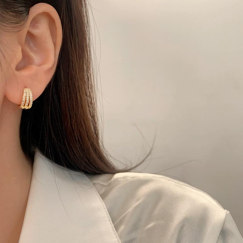 Light Luxury Micro-inlaid Zircon Earrings For Women