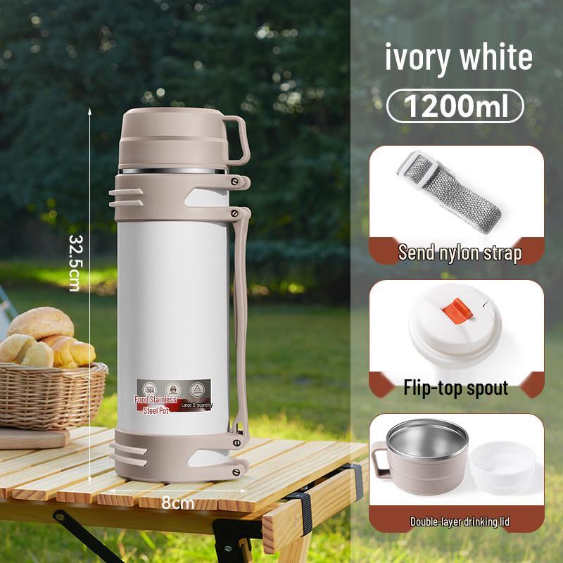2L Large Capacity 304 Stainless Steel Outdoor Insulated Thermos Bottle 1.2L
