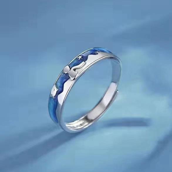 Inele de cuplu Micul Prinț și Vulpea: Inele Cartoon la Modă pentru Bărbați și Femei