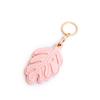 Keychain Pendant Monstera Leaf Shape Key Holder Imitation Leather Access Card Cover Bag Charm