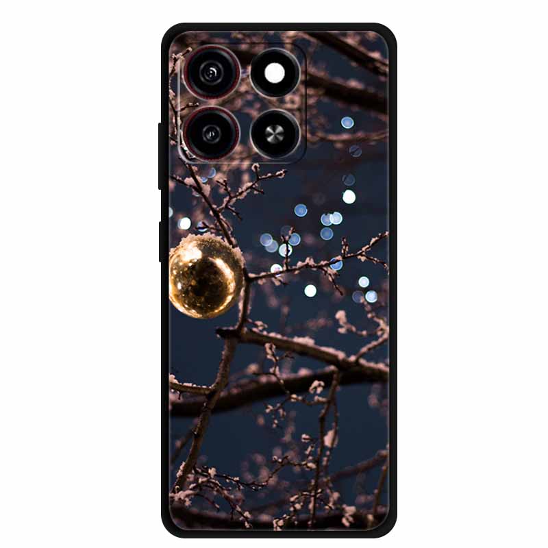 Christmas Cover For ZTE Blade A35 A55 Case Black Silicone Cases for ZTE Blade A55 Cartoon Santa Claus Christmas Tree Back Cover