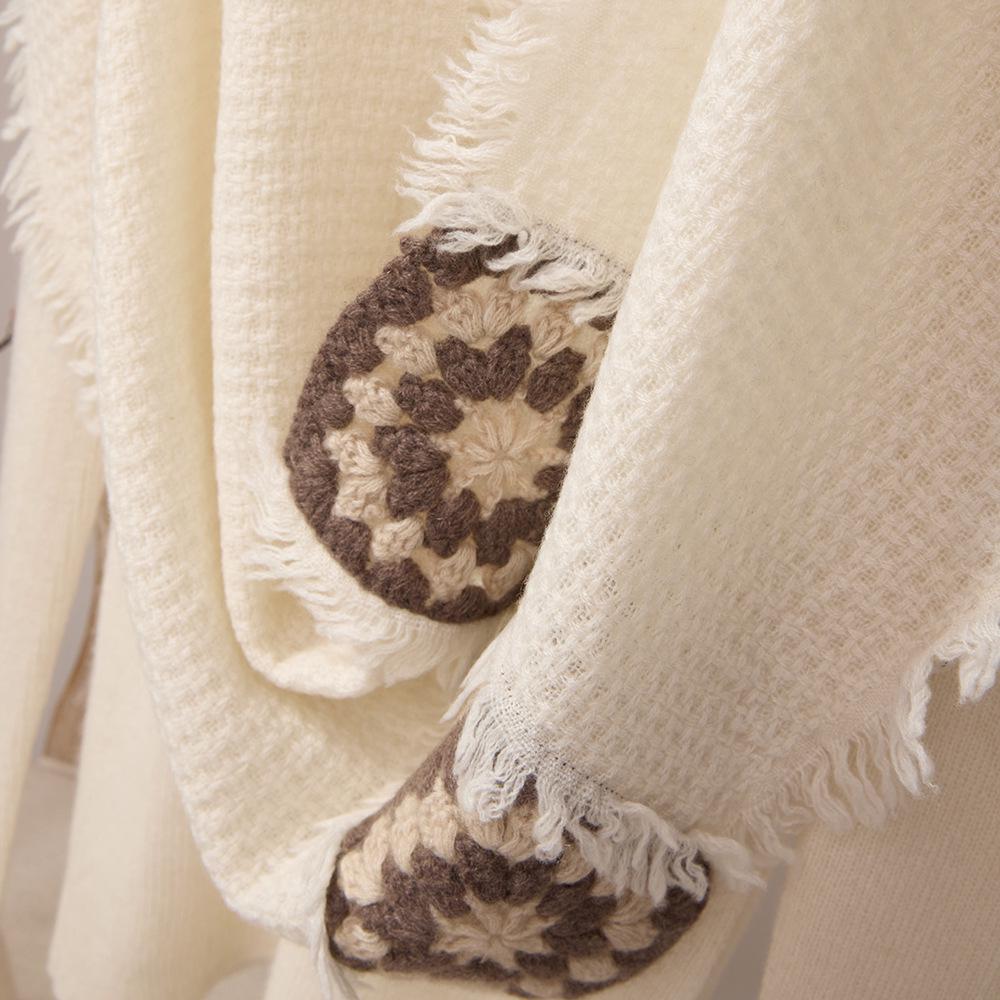 2025 Autumn/Winter Cashmere Patchwork Crochet Scarf & Shawl for Men and Women