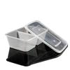 Transparent Double-Compartment Thickened Lunch Box with Lid - Rectangular Disposable Takeout Container