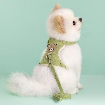 Adjustable Cartoon Bear Pet Harness & Leash for Dogs and Cats