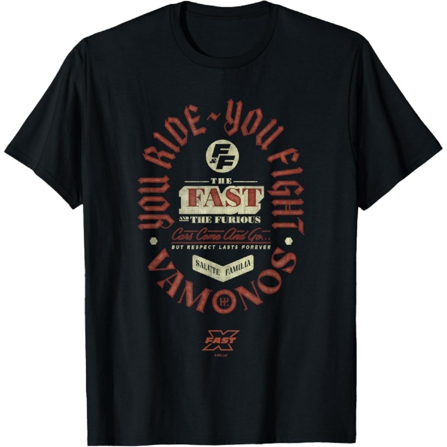 

Fast X You Ride You Fight Vamonos Vintage Family Badge T-Shirt XXXXXL чорний