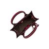 MICHAEL KORS Mercer 15 classic old flower printed magnetic buckle closure coated canvas handbag small size women's mulberry red
