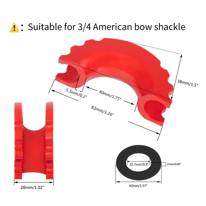 Shackle Isolator Upgraded DRing Shackle Covers & 4Pcs Washer Fits 3/4 inch Shackle Gear Design Rattling Protections