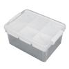 16L Plastic Storage Box Sturdy PP Clear Latching Box with Removable Tray for Toys Organization