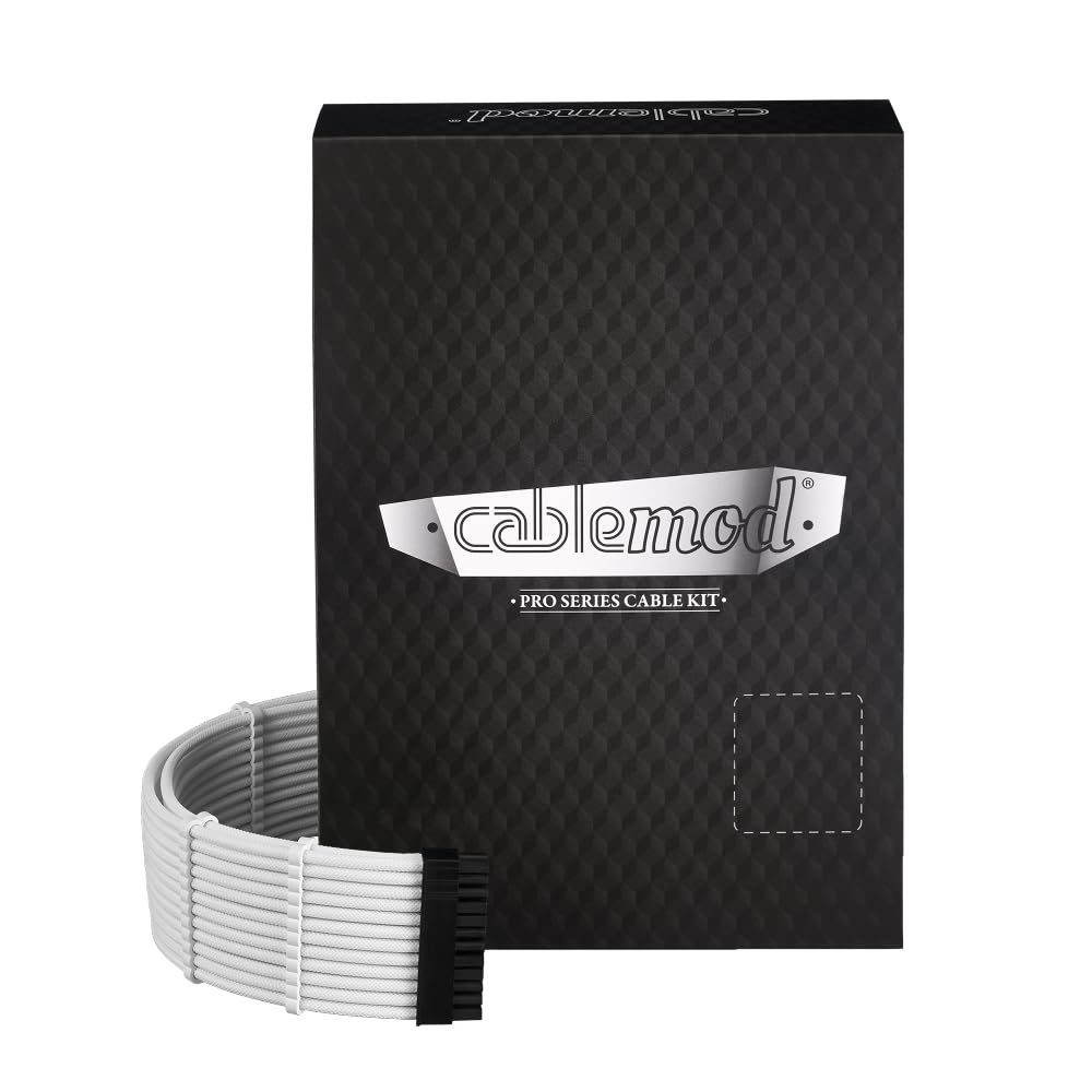 CableMod Pro ModMesh Sleeved 12VHPWR Dual StealthSense Cable Kit for EVGA T E-Series 12V-2x6 G/G+ / P/P+ / (White)