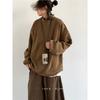 Winter Japanese Style Stand Collar Fleece Puffer Jacket Loose Fit Casual Warm Coat Teens