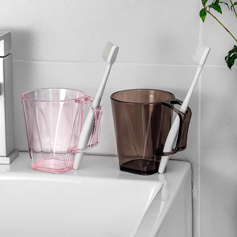 Japanese Transparent Toothbrush & Mouthwash Cup - Stylish Student & Couple Design