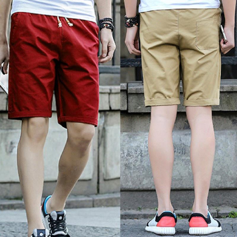 Men's Summer Mid-rise Straight Large Plus Size Casual Wild Five-point Pants