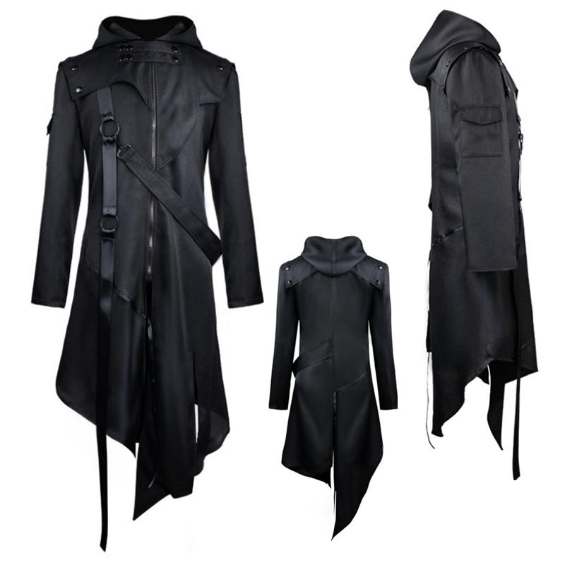 Jacket Men Gothic Swallowtail Coat Cosplay Costume Halloween Long Uniform