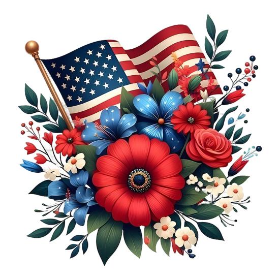 

Patriotic Window Clings 4th of July America Flag Flowers Window Stickers for Independence Day Memorial Day Home Kitchen Decor