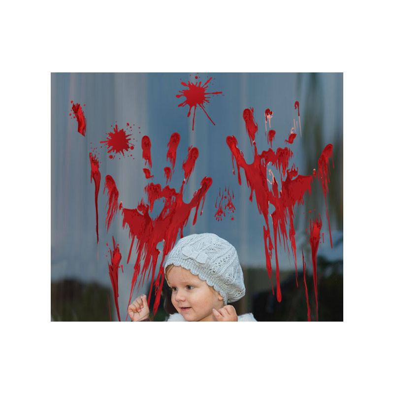 Trace Decoration Halloween Vinly Decal Blooding Handprint Sticker Bloody
