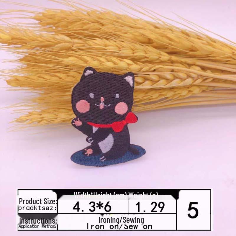 Yixiu Kitten Cartoon Embroidery Patch for Clothing Decoration
