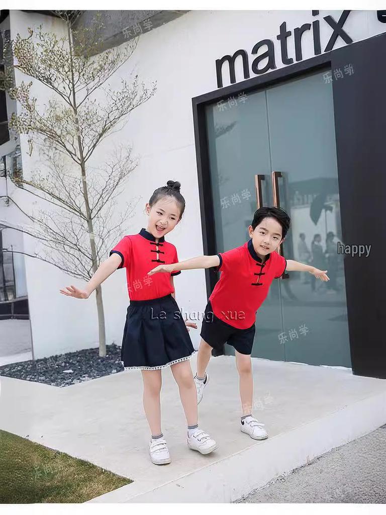 Custom Primary School Summer Sportswear: Short Sleeve Academic Style Kindergarten Uniform