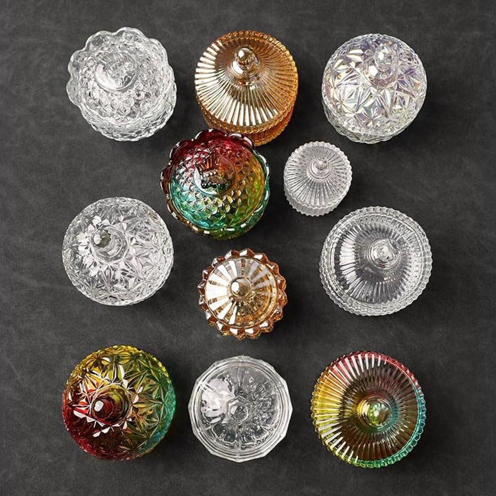 Lid Candy Container Crystal Cleansing Glass Jewelry Box Crystals Degaussing Bowl  Room Decoration