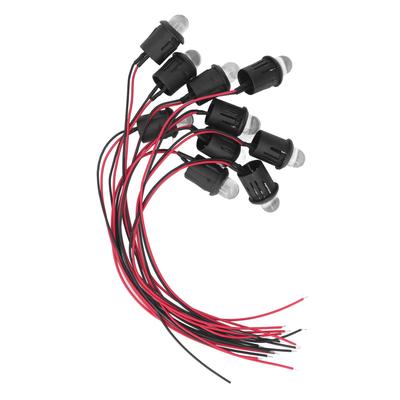 10 Stück LED Diode Licht 10mm 12V Kontrollleuchte mit wasserdichter Leitung für Auto Boot Weiß