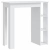 Bar Table with Shelf White 102 x 50 x 103.5 cm Particleboard