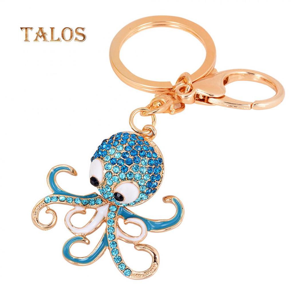 Lovely Cartoon Octopus Pendant Key Chain Keychain Ring Bag Purse Wallet Decor Suspension Trinket